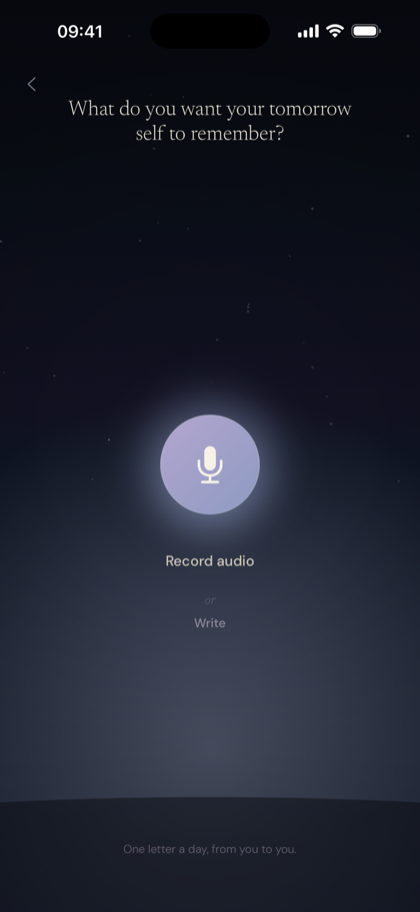 Recording a voice letter for tomorrow