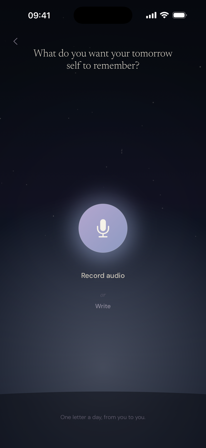 Recording a voice letter for tomorrow