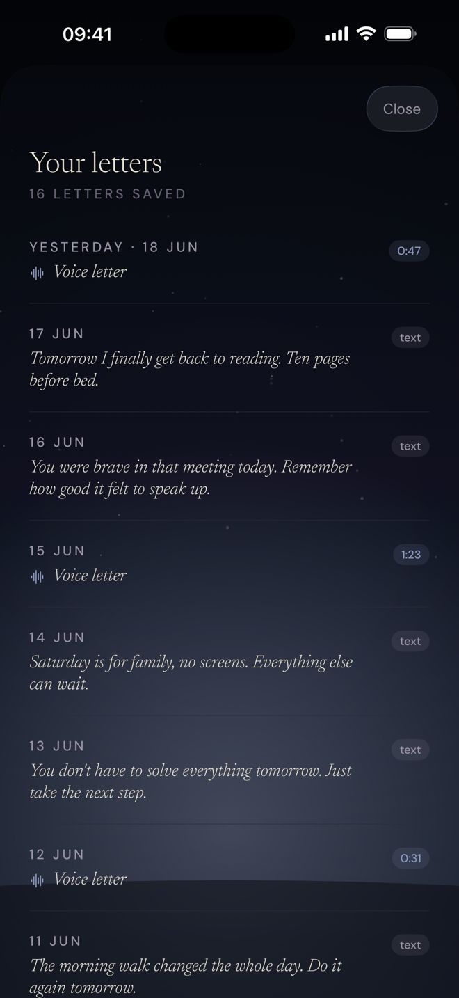 The archive of saved letters