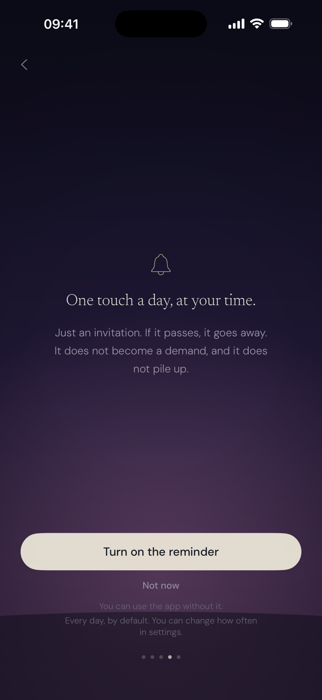 The reminder screen